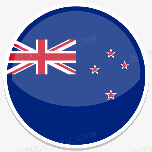 新新西兰平圆世界国旗图标集