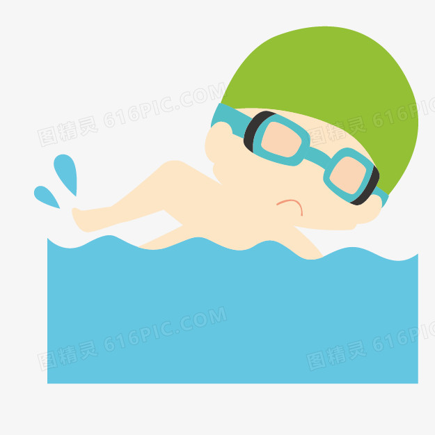 卡通小人剪影运动小人素材 游泳的小人