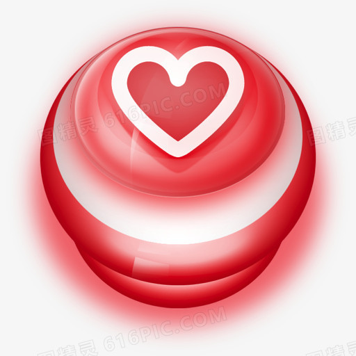 Button Red Love Heart Icon