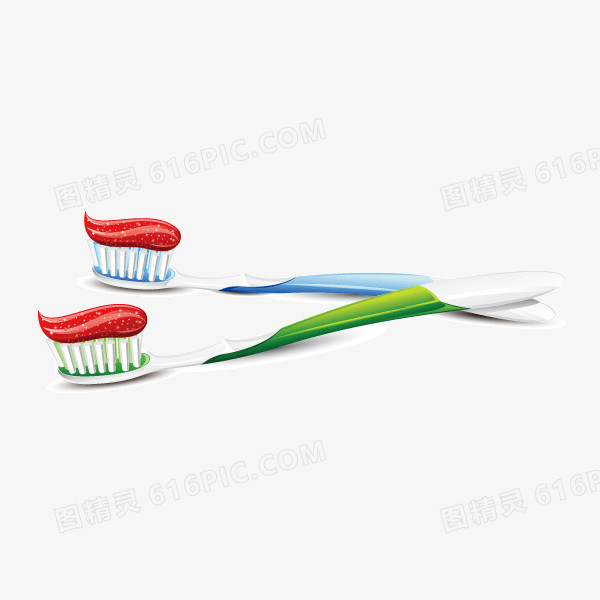 牙刷 牙膏 红色牙膏 矢量图案