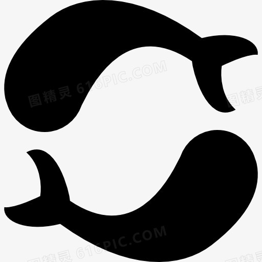 双鱼座的鱼形状的标志图标