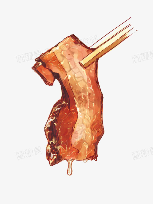 棕色筷子夹东坡肉