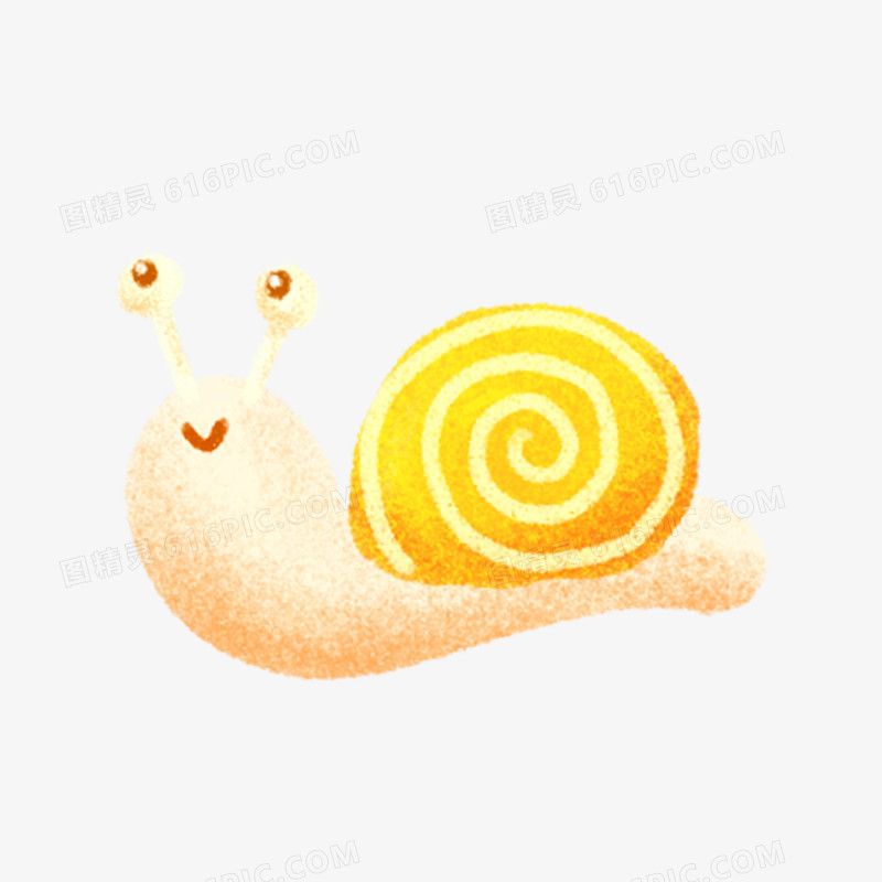 手绘插画风可爱蜗牛元素