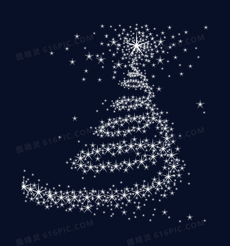 圣诞树白色唯美螺旋曲线