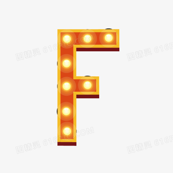 数字字母 字母F 霓虹灯字体