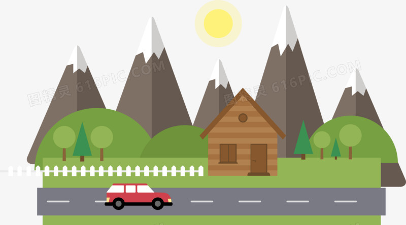 关键词:山峰树林公路小车卡通路途图精灵为您提供乡镇小路矢量免费