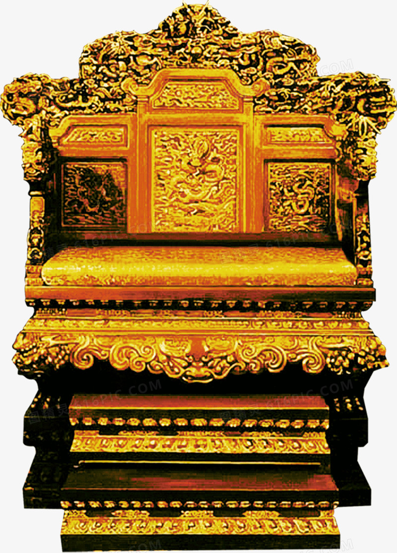 金色金灿灿龙椅
