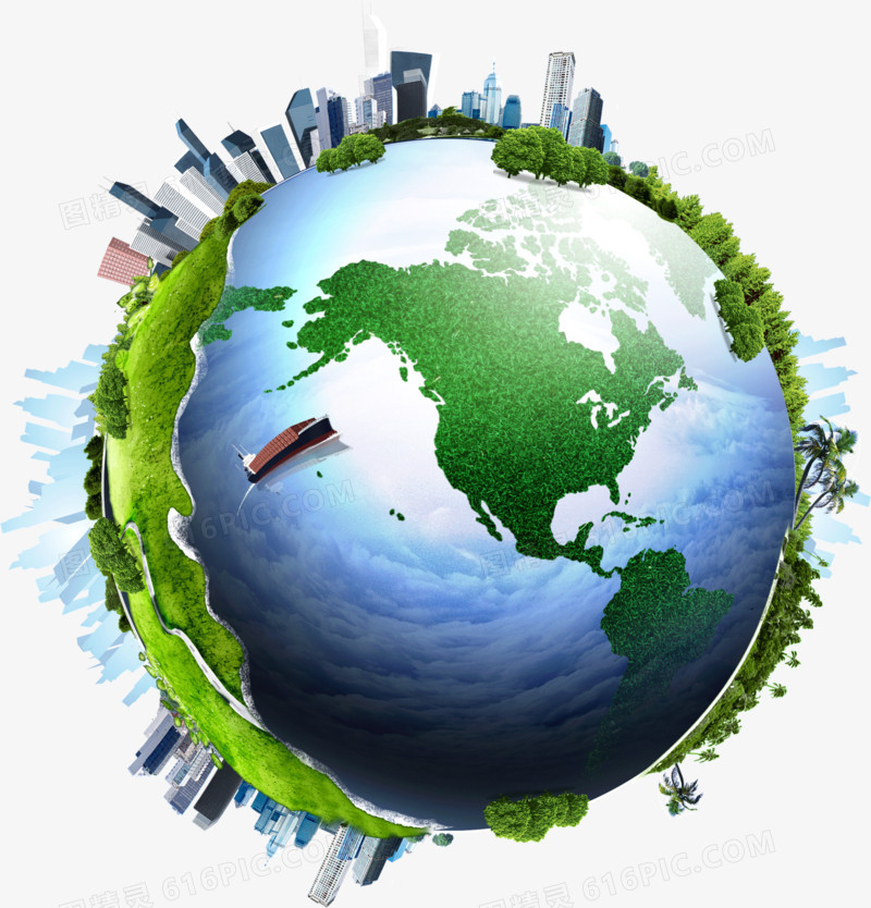 绿色地球建筑爱护地球环保