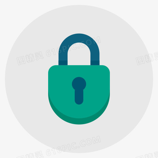 授权锁挂锁密码隐私安全安全平面设计图标（设置1）