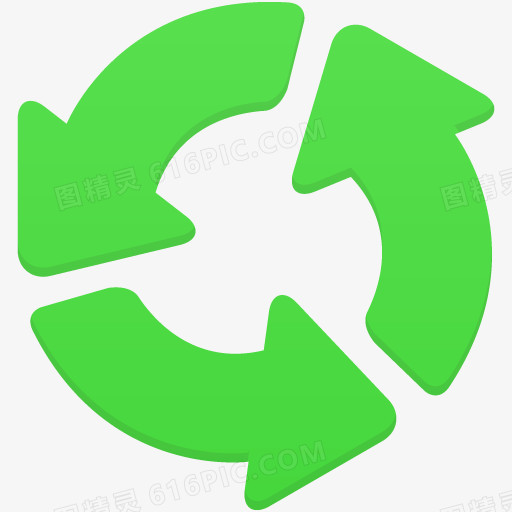 绿色的循环箭头标志图标