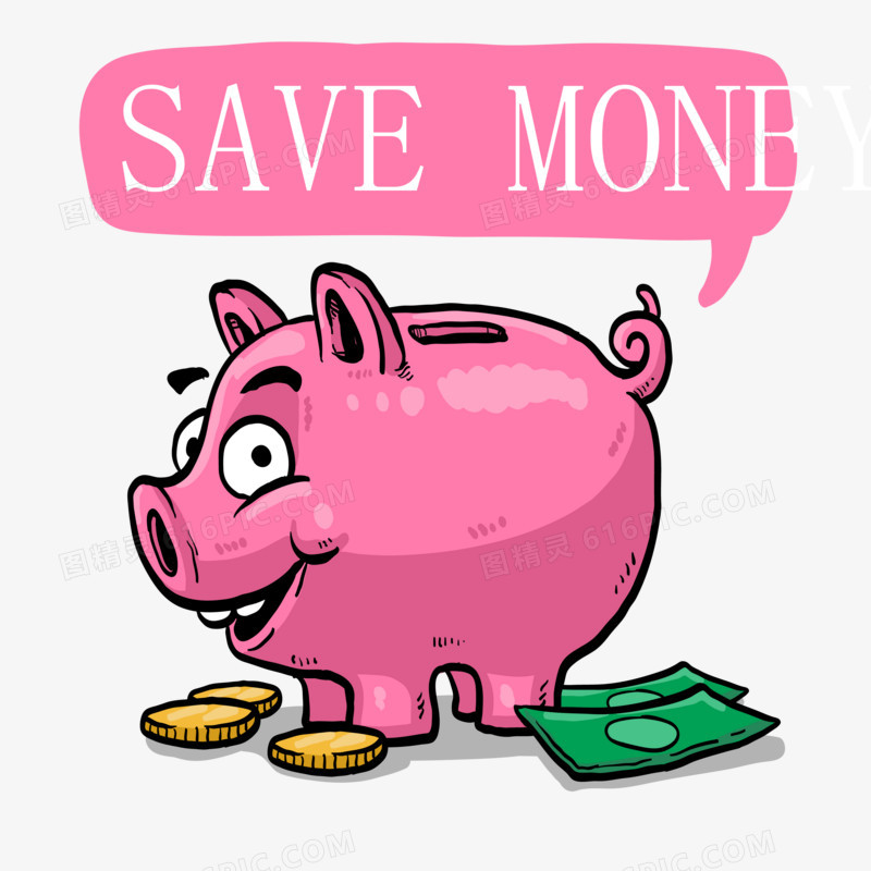 粉红卡通猪存钱罐
