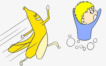 香蕉人追着男孩跑