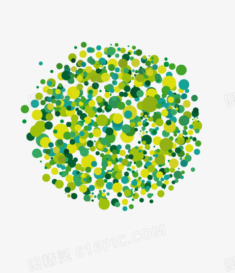创意节日圆形装饰图案波点绿