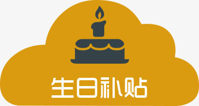 卡通蛋糕生日补贴