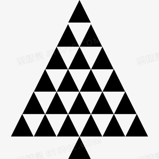 圣诞树形成的三角形图标