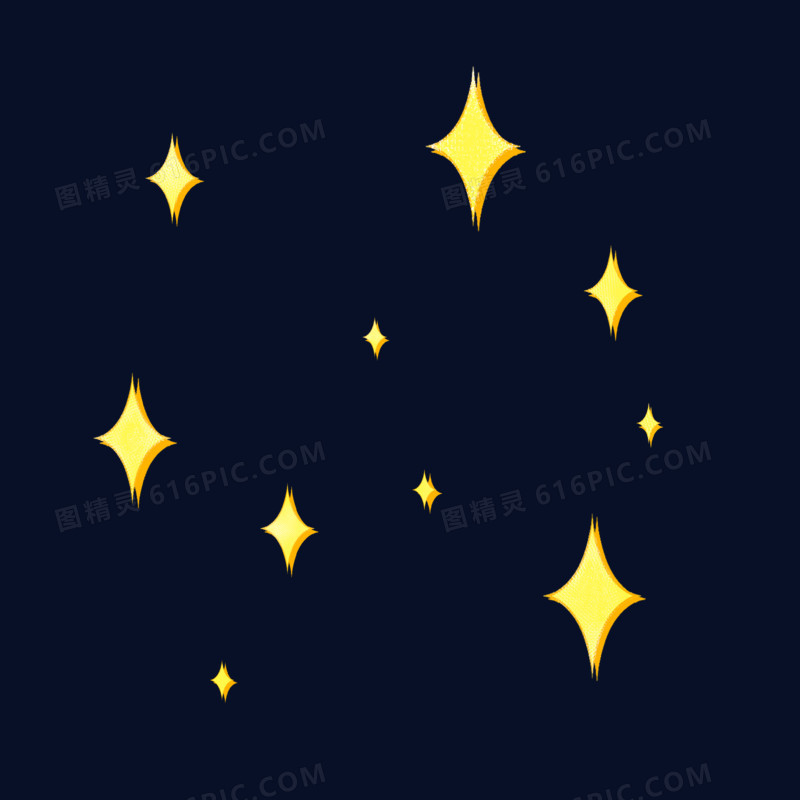 卡通扁平漂浮的星星免抠元素