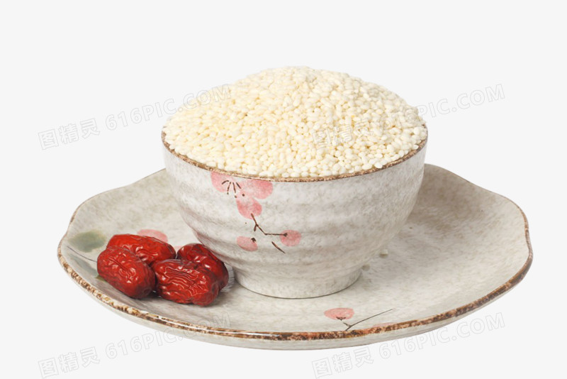 复古陶瓷碗  大米红枣 养生杂粮