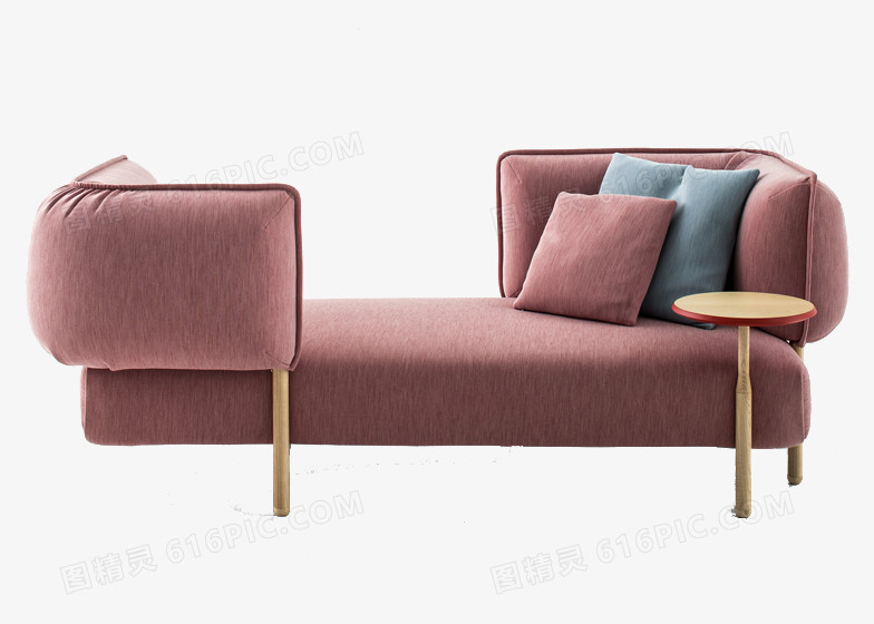 枣红色金属实木装饰休闲沙发