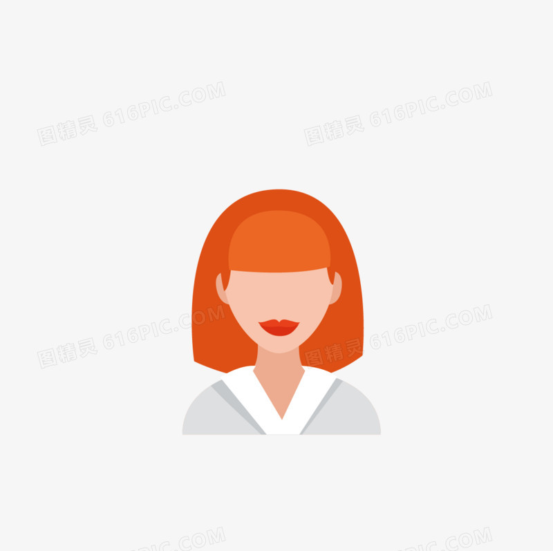 橙色短发女人头像