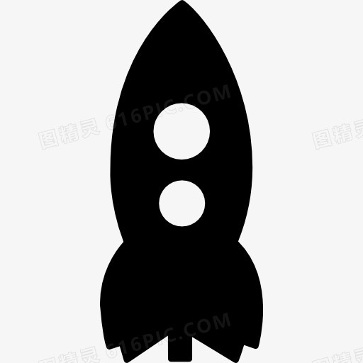 火箭在垂直位置上太空旅行图标