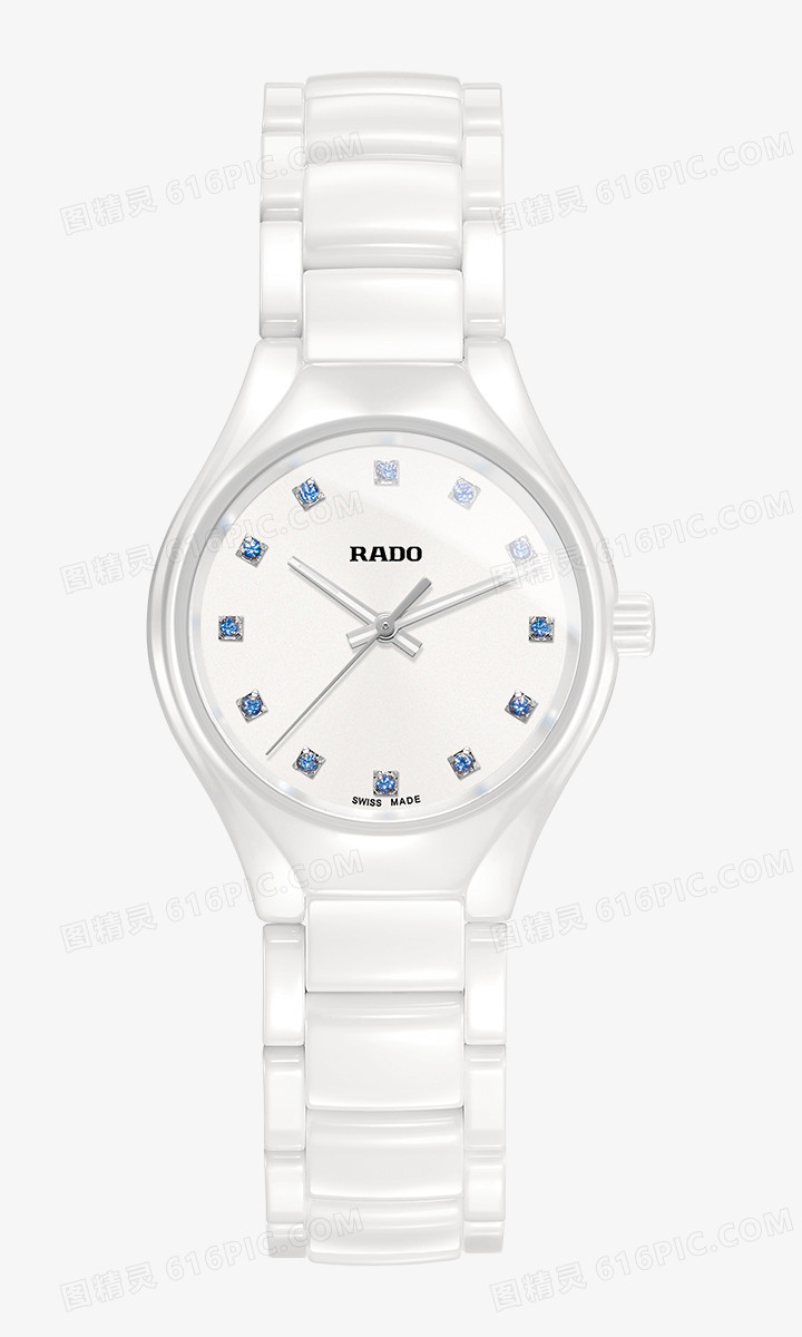 雷达珠光白色腕表手表女表