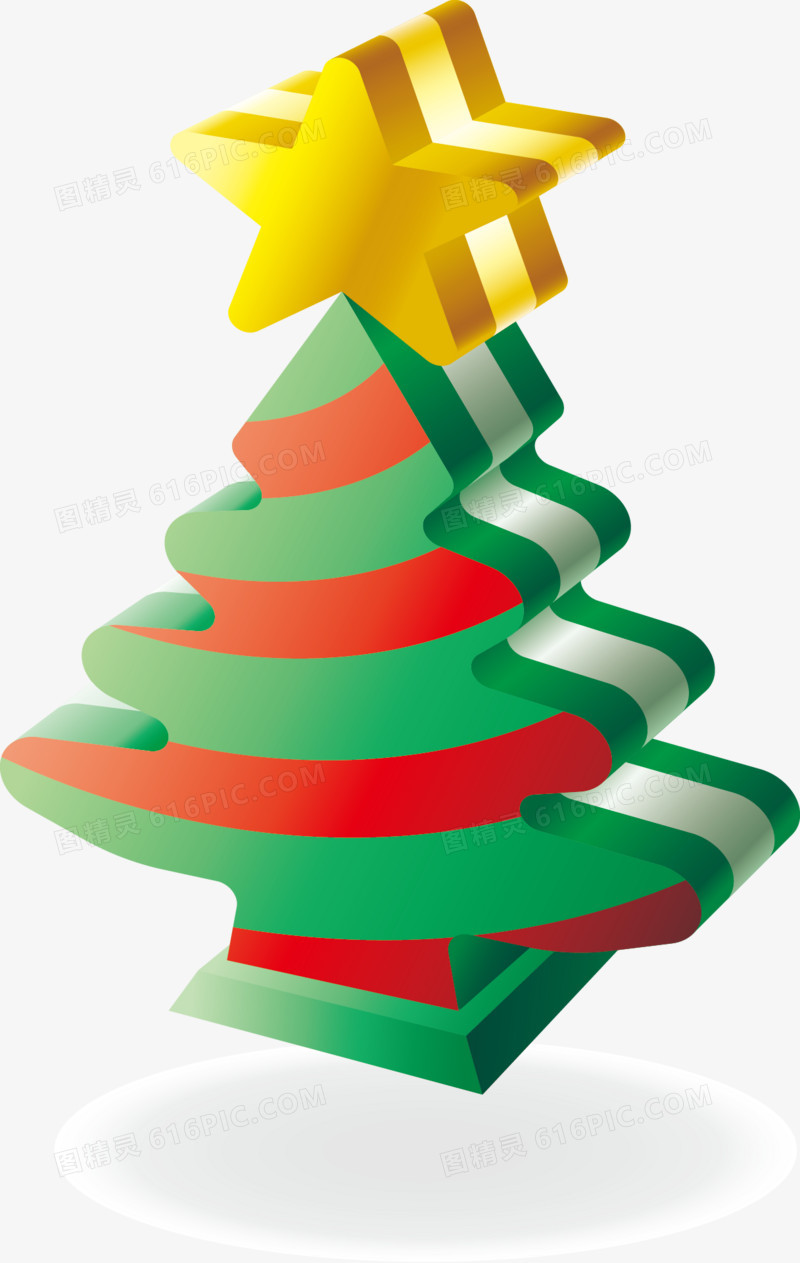 矢量立体圣诞树免抠素材