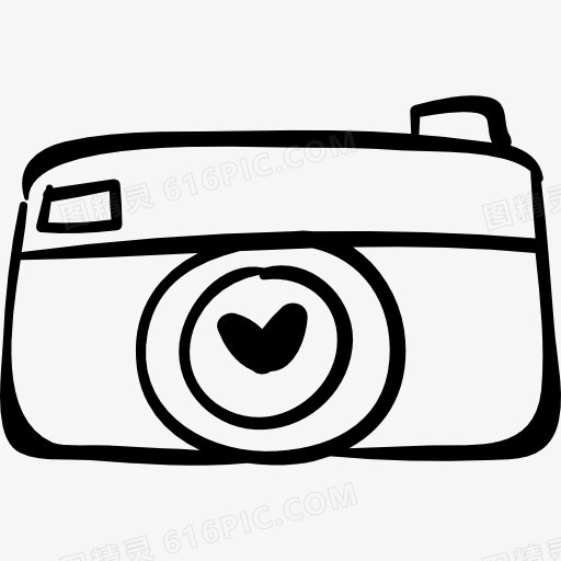摄影摄像与心脏图标