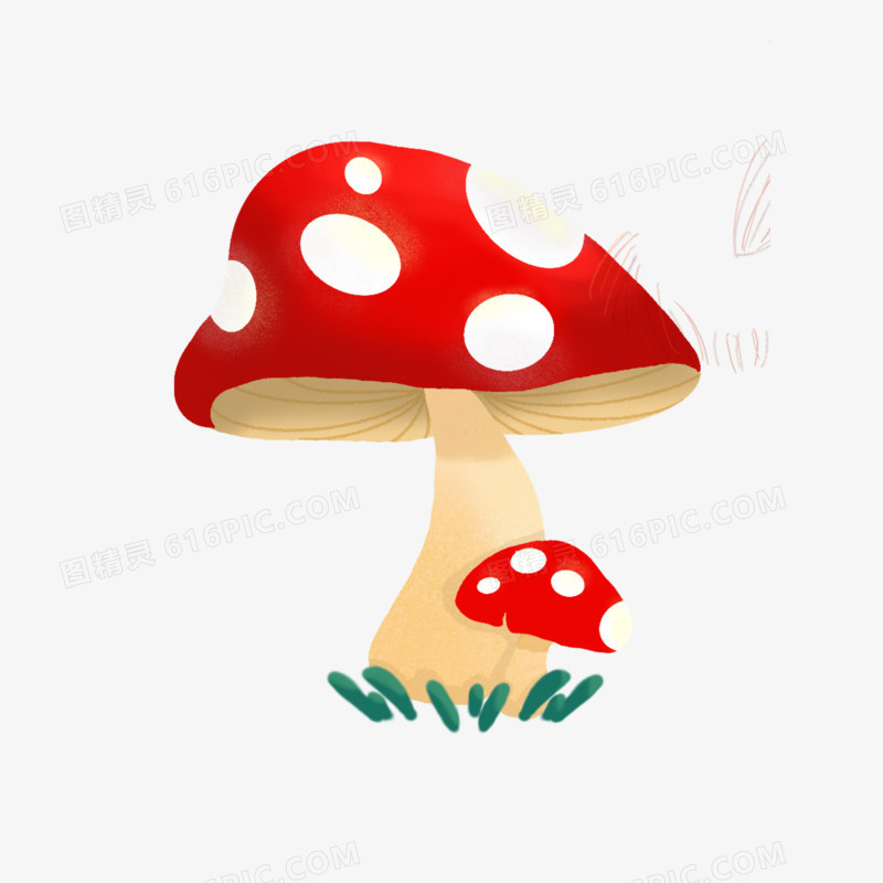 卡通手绘免抠蘑菇素材