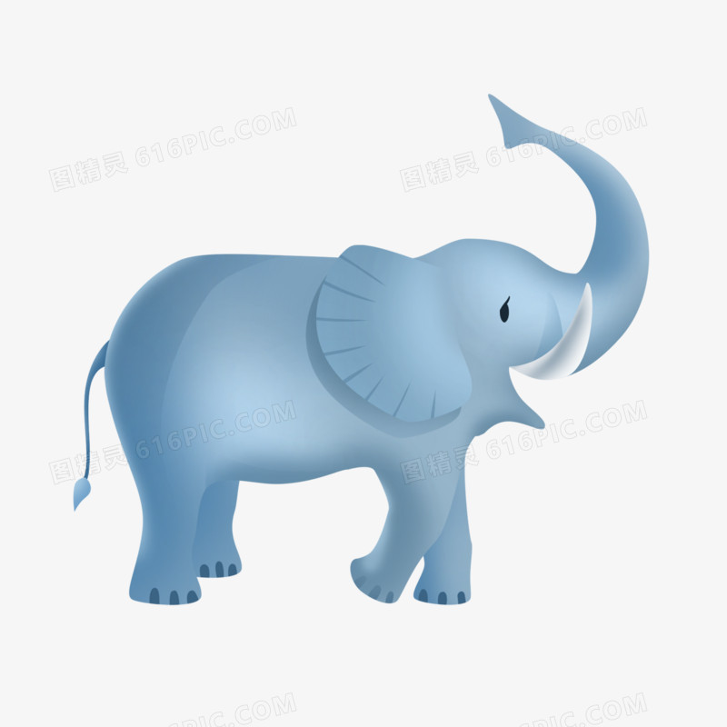 卡通手绘免抠大象动物素材