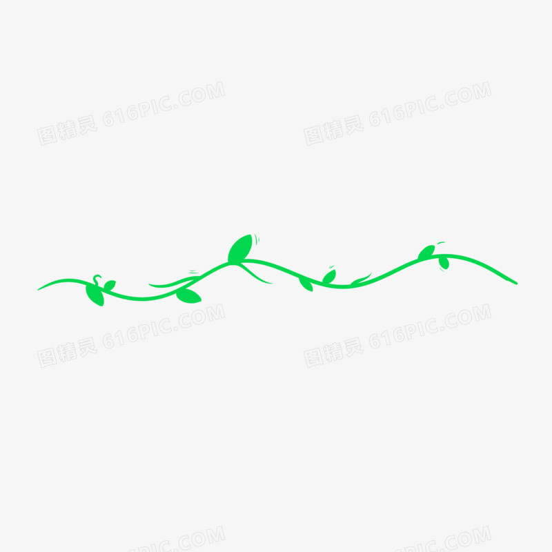 绿色简约藤条分割线装饰素材