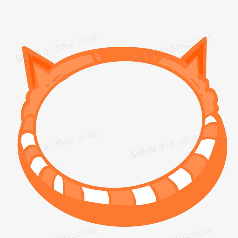 橙色小猫咪免抠边框元素