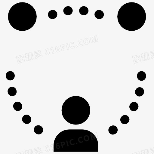 三角形的人连接图标