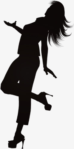 黑色跳舞的女人剪影
