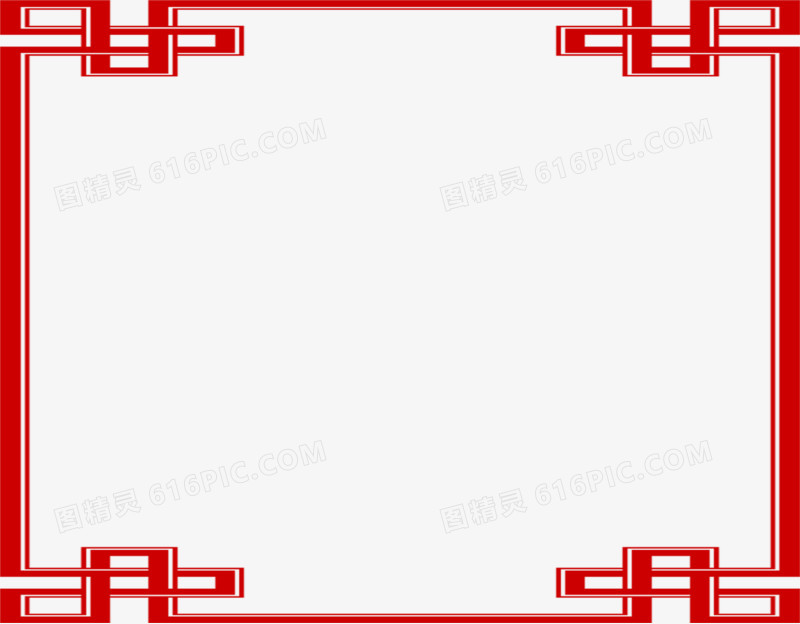 红色中国风边框相框