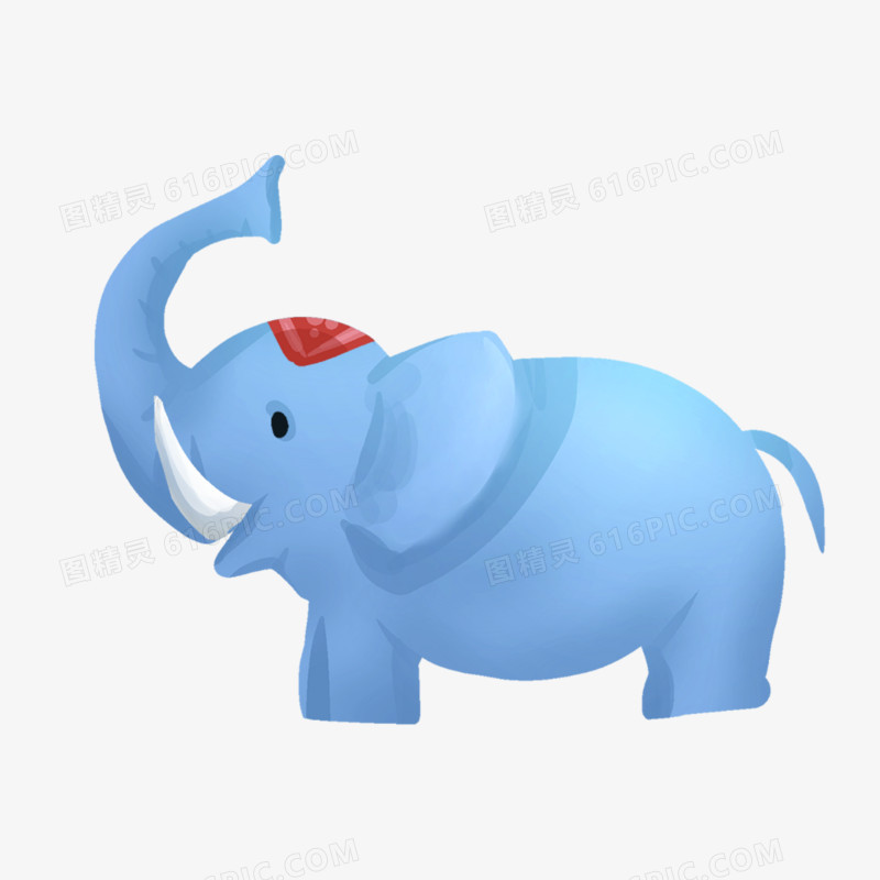 卡通手绘免抠动物大象素材