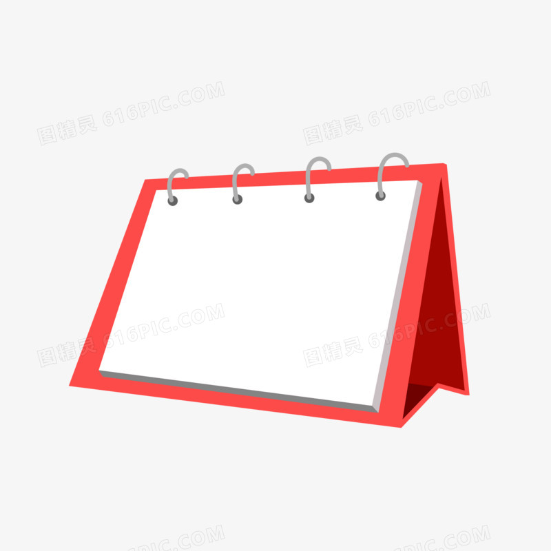 手绘矢量免抠红色台历边框素材