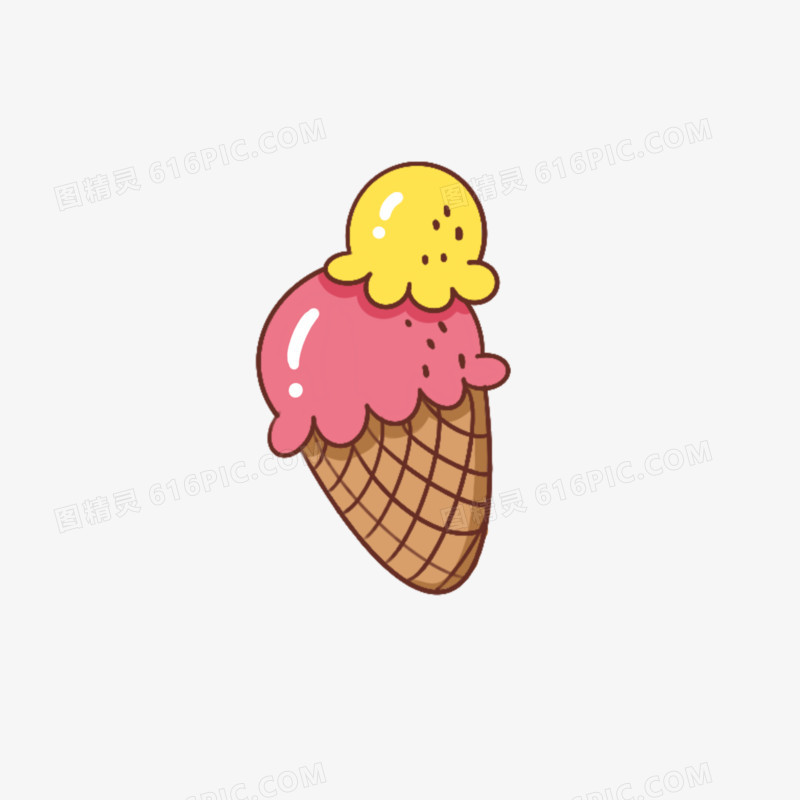 卡通手绘免抠冰淇淋素材
