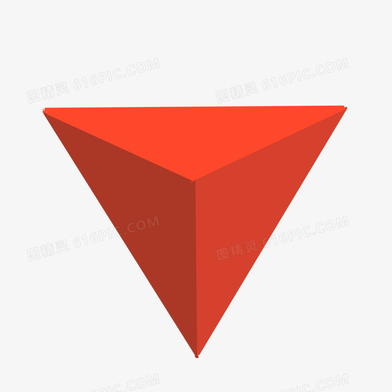 手绘卡通红色等边三角形元素