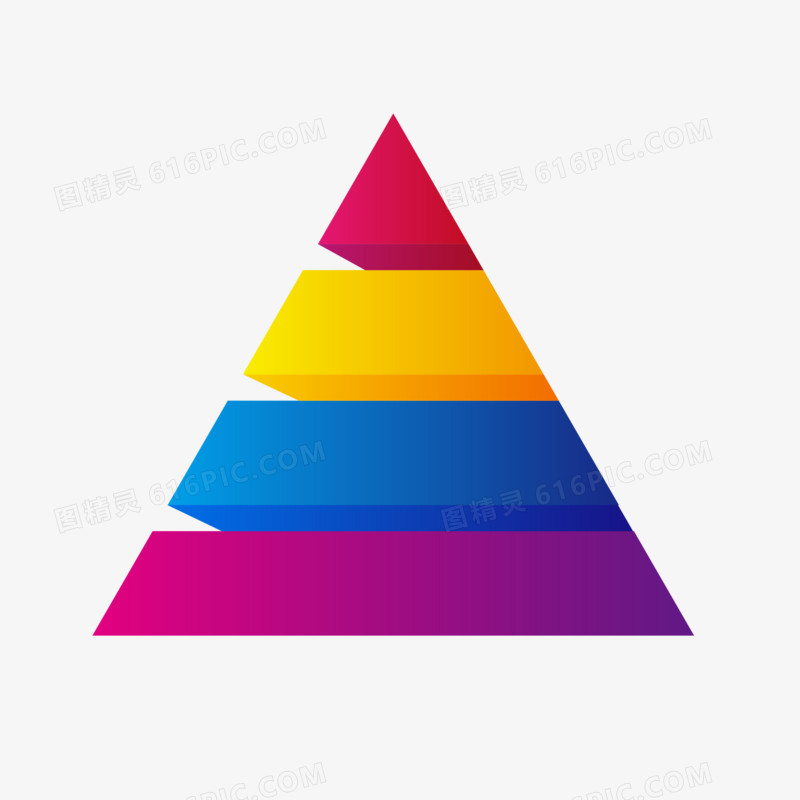 手绘矢量彩色等边三角形免抠素材