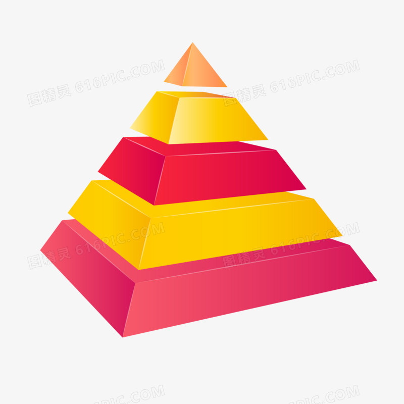 手绘彩色立体等边三角形素材