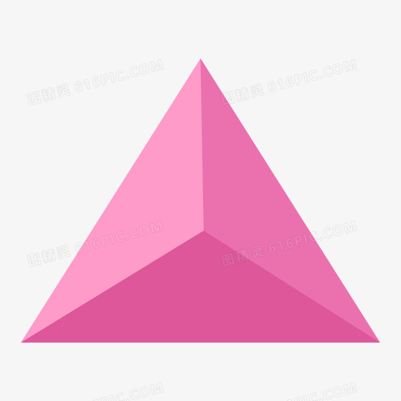 粉色几何等边三角形元素
