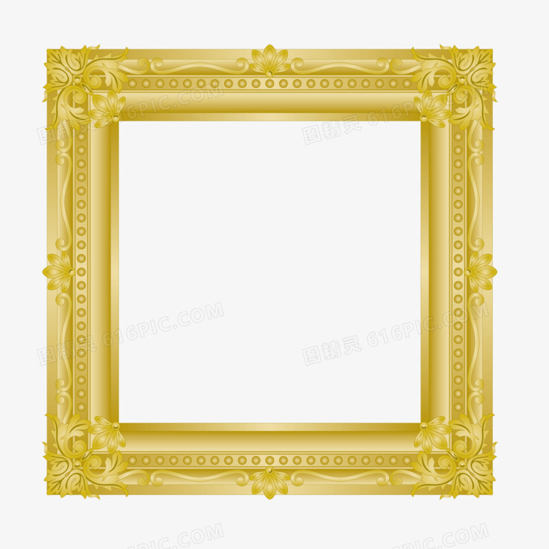 矢量金色质感欧式相框放大框
