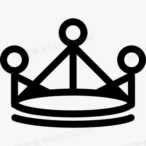 王冠形状的直线和圆图标
