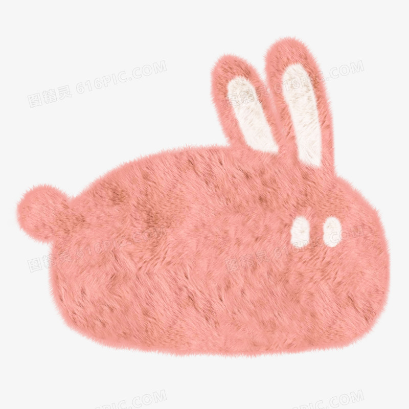 手绘手工羊毛毡兔子毛绒玩具元素