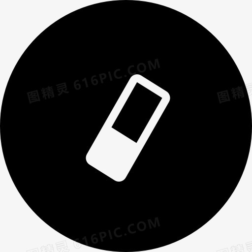 手机黑色圆形按钮图标