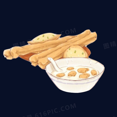 中国式早餐手绘画素材图片