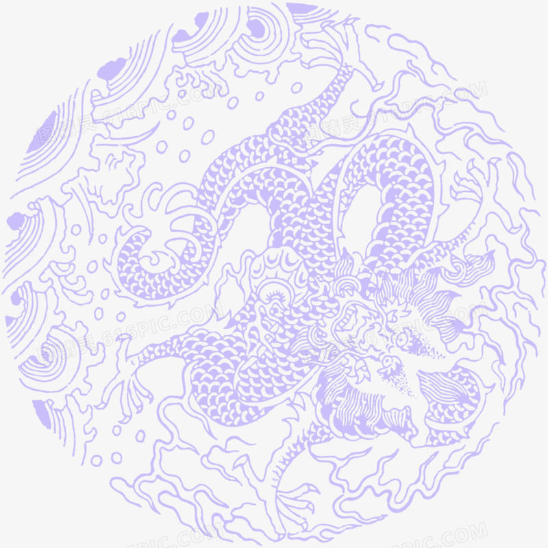 紫色中国风龙纹纹理图案