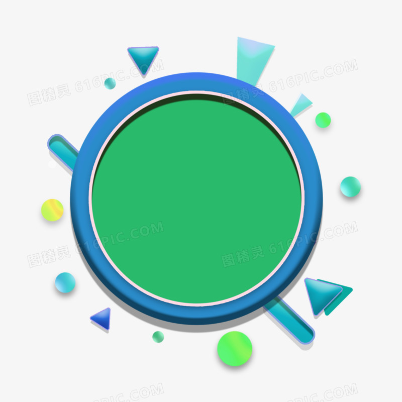 C4D蓝色立体圆框设计