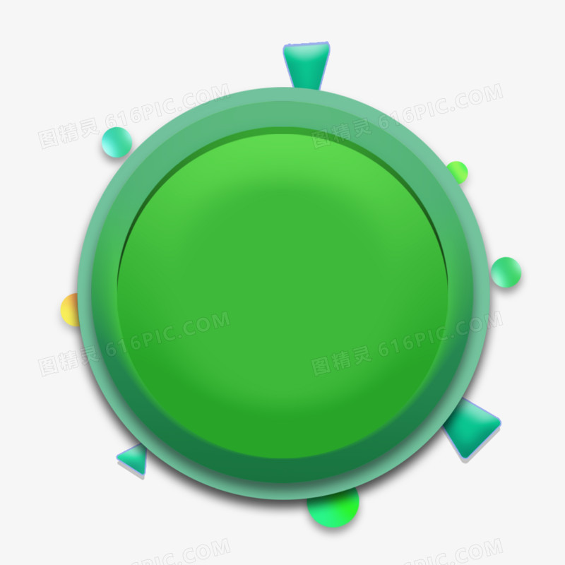 绿色立体C4D创意圆框设计