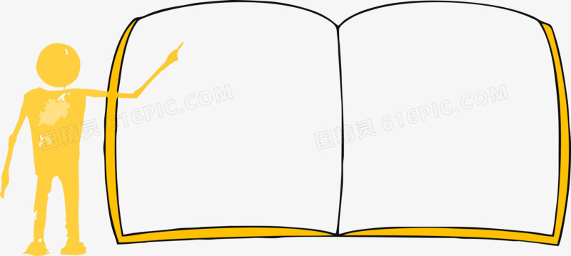 矢量黄色书本边框